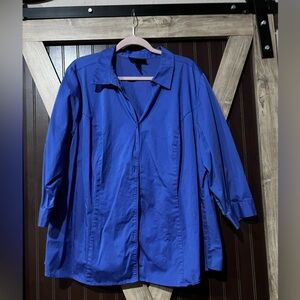 Lane Bryant Royal Blue Cotton Blend Top